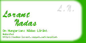 lorant nadas business card